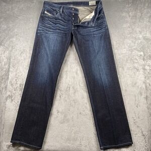 Diesel Larkee Jeans Men 36x32 (fits 38x33.5) Blue Dark Wash Regular Straight Leg